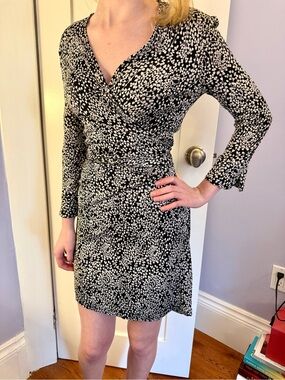 Diane Von Furstenberg Black and White Classic Wrap Dress